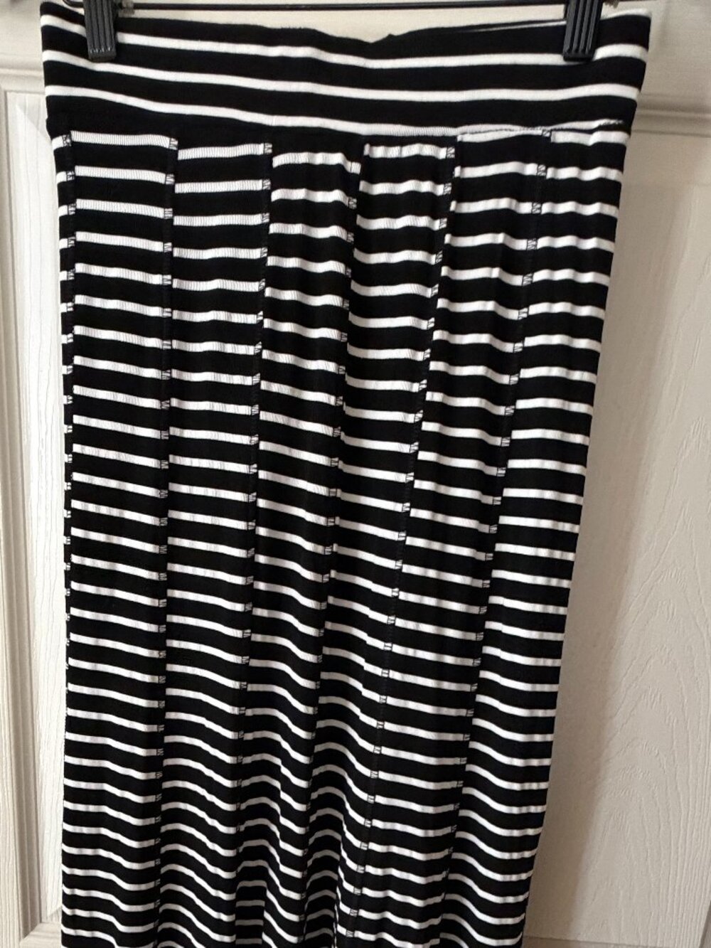 LeShop Black White Striped Convertible Maxi Dress Skirt M NWT